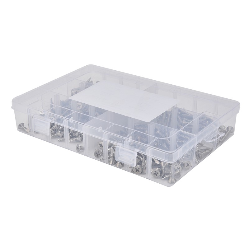 240Pcs Screws Boxed Stainless Steel Material Wear Resistant Corrosion Resistant