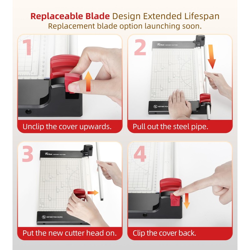 Firbon Replacement Blade for Rotary Paper Trimmer, Steel Refill Blades