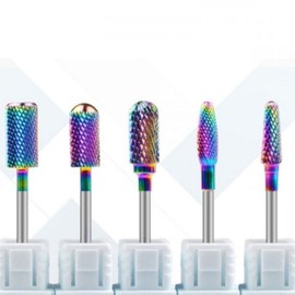 행복꿈 09FARM Nail Drill Bit Tungsten Rainbow 5PCS Set