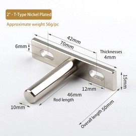 2Pcs Floating Shelf Brackets 2 Inch Invisible Shelf Supports Hidden Shelf Brackets for Wall Mounted Decoration Cabinet Furniture Shelf Support