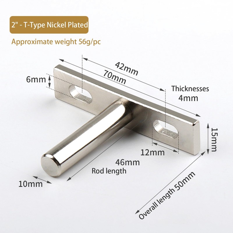 2Pcs Floating Shelf Brackets 2 Inch Invisible Shelf Supports Hidden