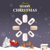 24 Pcs YEFIUO Christmas Pink Press on Nails Short Almond