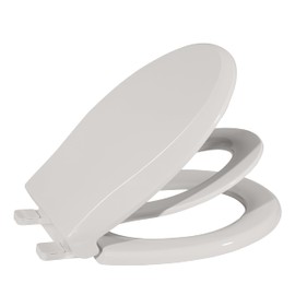 Round Toilet Seat Soft Close 17'' with Toddler Seat Built In, Potty Training Toilet Seat Round Fits Both Adult and Child, with Slow Close and Magnets, Easy Installation & Release- Biscuit