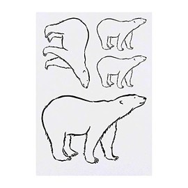 4 x 'Polar Bear' Temporary Tattoos - Water Resistant, Skin-Safe, Non-Toxic Transfers, Mixed Sizes (TO00010396)