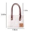 Mos kevin Miniature Canvas Tote Bag with Leather Handles, White,