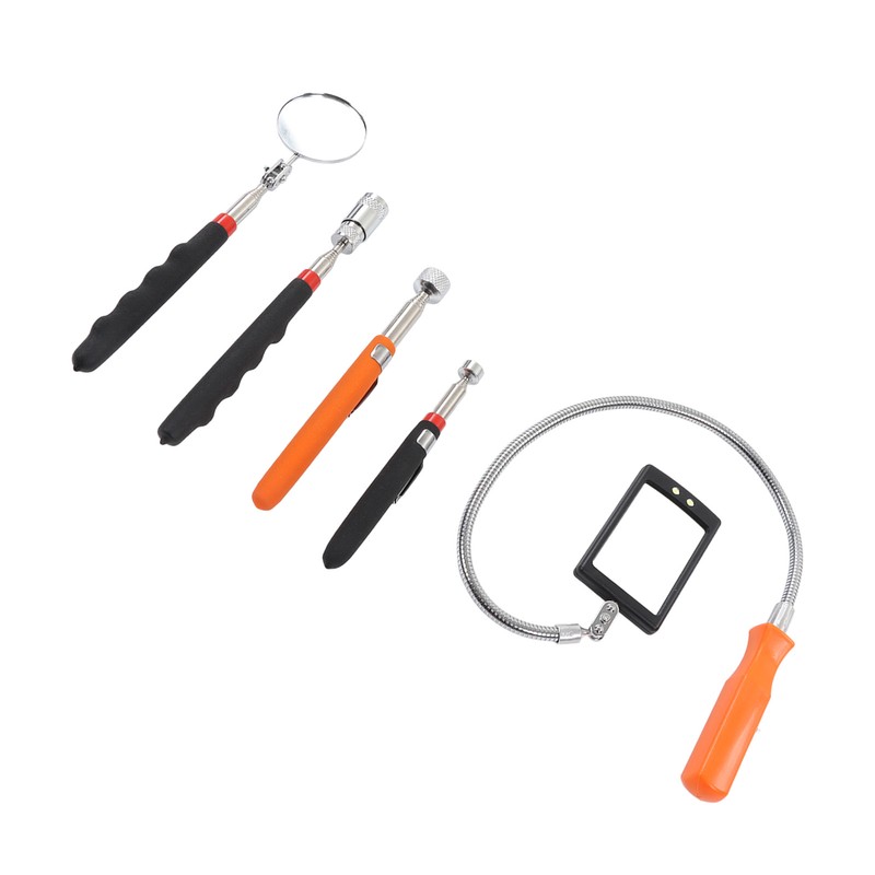 5Pcs Telescoping Magnetic Pickup Tool 360° Rotation Shock Resistant LED