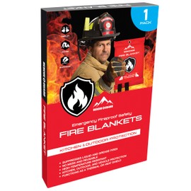 RESCUE GUARD Emergency Fire Blanket - 1 Pack, 40” x 40” Fireproof Fiberglass Blanket for Home Safety, Swift, Safe Protection for Your Home & Kitchen