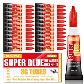 3 Gram (Pack of 24) Single use Super Glue Gel, Super Fast, Thick & Strong Adhesive Superglue, Cyanoacrylate Glue for Hard Plastics, DIY Craft, Ceramics, Frame, Leather, Metal Etc