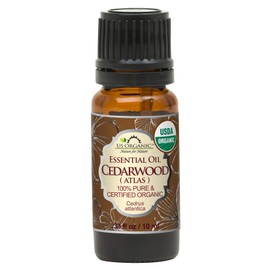 US Organic 100% Pure Cedarwood Essential Oil (Atlas) - USDA Certified Organic, Steam Distilled (More Size Variations Available) (10 ml / .33 fl oz)