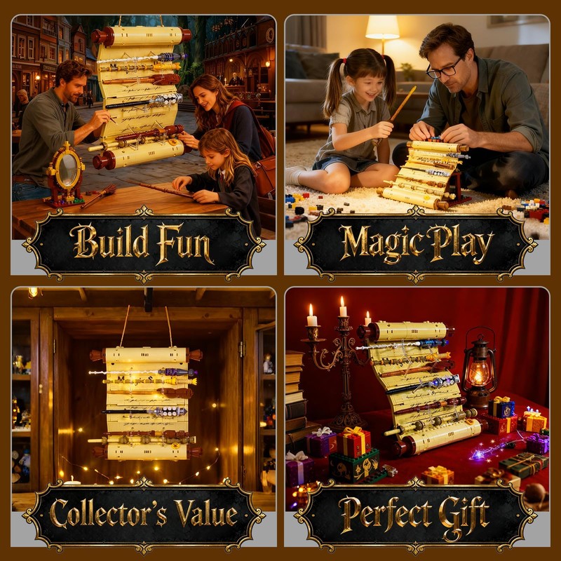 Sosuy Magic Scroll Wand Building Blocks Set — Wizard Scroll