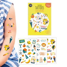 Children's Tattoo Back to School, 3 Sheets of Tattoo, Gift Idea School Cone, Gifts Back to School, Party Bag Back to School, Stickers Children, Mal Me Colourful