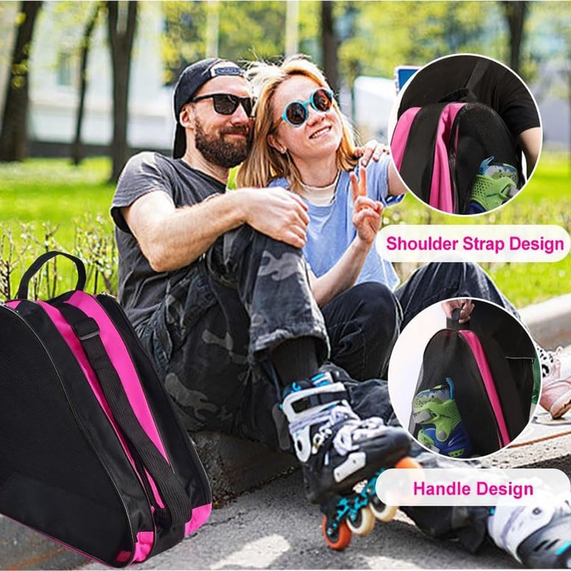 FIBOUND Roller Skate Bag, Oxford Fabric, Pink, 15.35 x 7.87