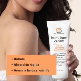 Bum Bum Cream | Crema Corporal Reafirmante para Cuerpo 2-en-1 Anticelulitis y Masaje para el Cuidado de la Piel | Aroma Limón y Vainilla | Con Cupuaçu
