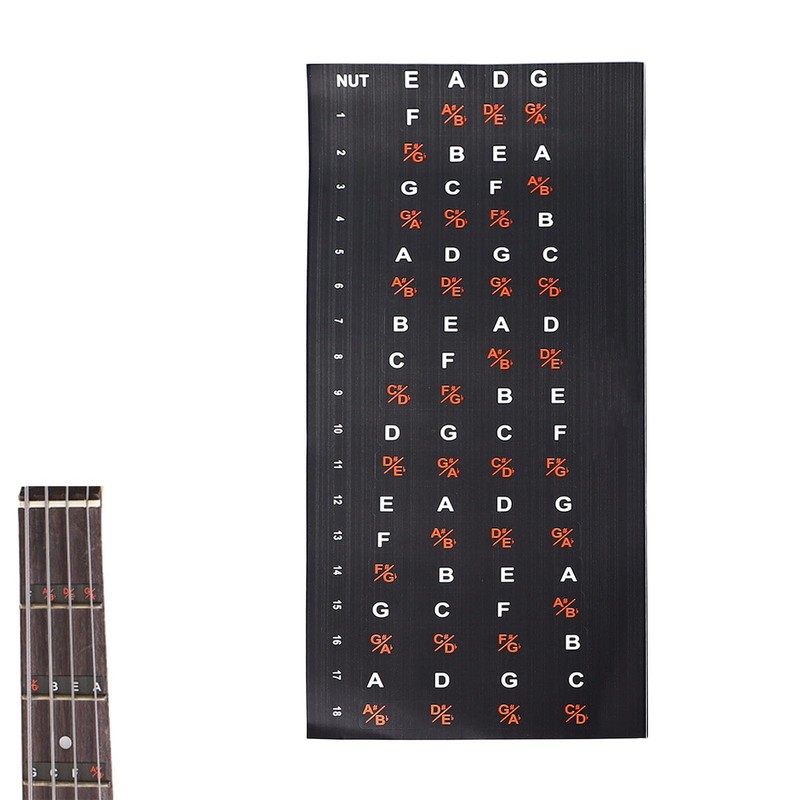Fretboard Stickers, Bass Fret Board Decal Clear Marking for Beginner
