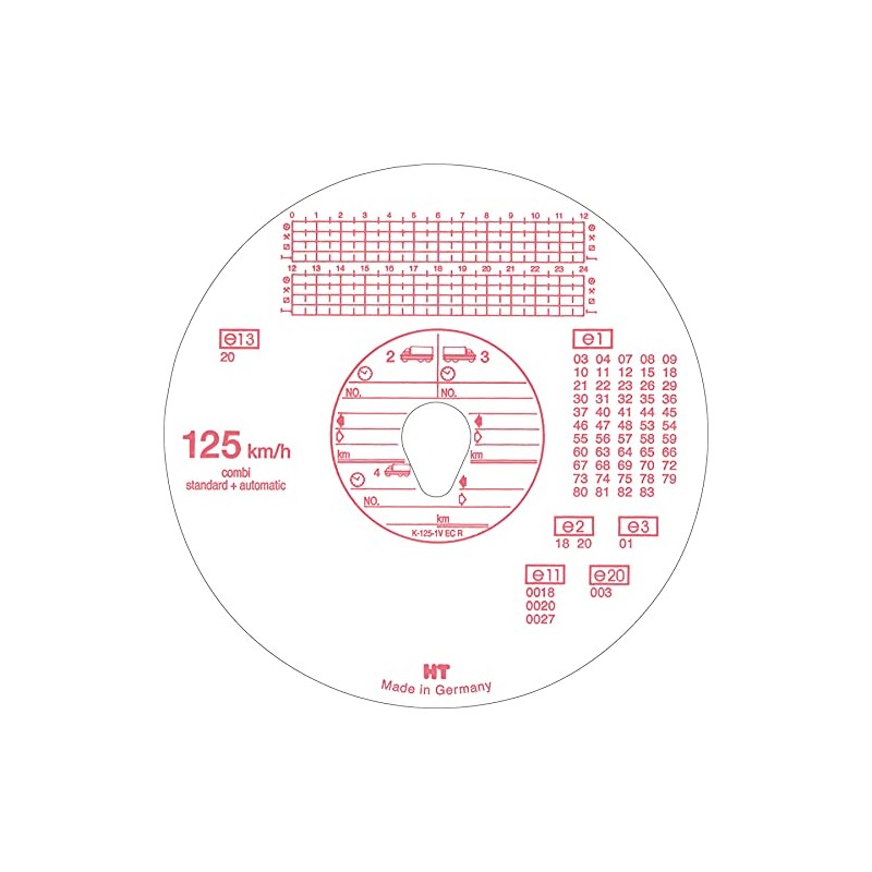 RNK COMBI Tachograph Disks 125 km/h Haug # 125 100/3100