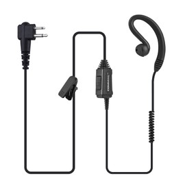 COMMIXC 2-Pack Walkie Talkie Earpiece, 2.5mm/3.5mm 2-Pin Two Way Radio Headset with PTT Mic, Compatible with Motorola Two-Way Radios
