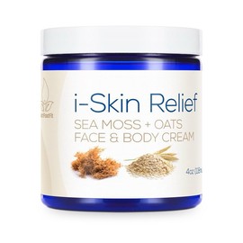 I-Skin Relief All-Natural Soothing Body & Face Cream – Sea Moss, Aloe Vera & Minerals, Fragrance-Free, Silicone-Free, Hydrating Moisturizer