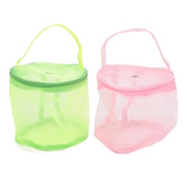 2Pcs Empty Yarn Storage Bag Foldable Round Mesh Yarn Balls Organizer Knitting Bag for Crochet Hooks Sewing Accessories