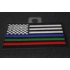 Blue Green and Red Striped American Flag Patch - 3.5x2