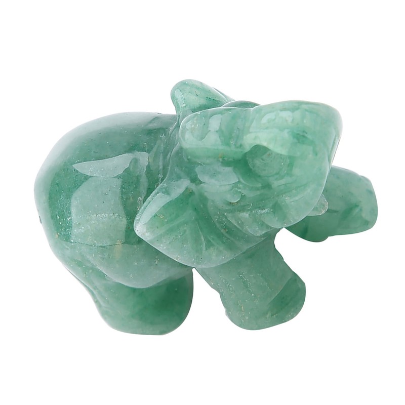 2inch Natural Jade Carved Elephant Crystal Figurine Home Decoration Furnishing