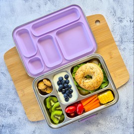 EcoCocoon Bento Lunch Boxes - 5 Compartment, Grape