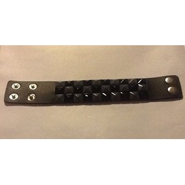 Black and Grey Checkered Leather Bracelet