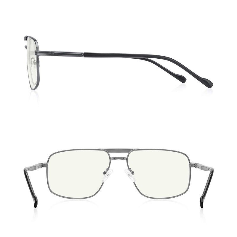 RB.Pilot Reading Glasses for Men Square Double Bridge Blue Light