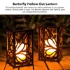 LED Solar Lantern Outdoor Hanging Hollow Out Butterfly Solar Light