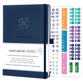 Smart Planner Budget Book – Undated Finance Planner – 8.6 x 5.7 inches (A5) – Monthly Calendars, Budget Tracker, Expense Sheets, Account Saving and Investing Trackers, Budget Book – Bill Organizer