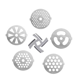 6PCS #5 Stainless Steel Meat Grinder Plate Discs Blades Kit Meat Grinder Blade Knife Cutter Replacement for Mixer Food Grinder Attachment