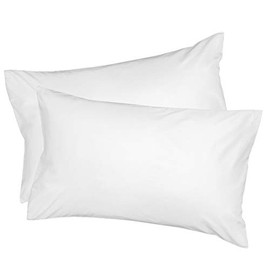 100% Pure Cotton Housewife Pillow Cases (x2) by Euphoric Bedding ® (White)