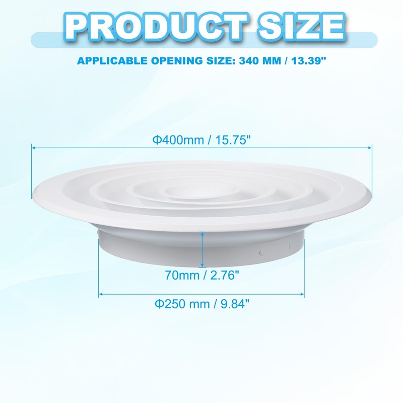 PATIKIL 10" Round Air Vent, Aluminum Ceiling Diffuser Air Supply