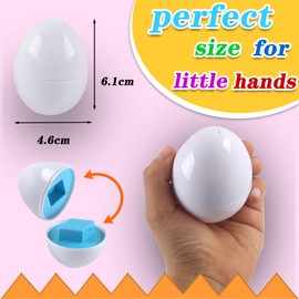 Rshuhx Egg Toy Children Montessori Toy from 1 Year Matching Egg Set Colour & Shape Detection Toy for Toddlers Sensory Toy Ideal for Children's Day/Birthday Party 12 Pieces