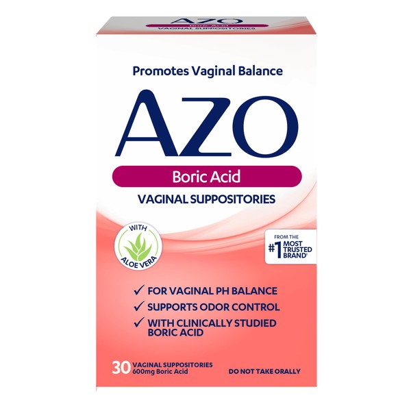 AZO AZO Boric Acid Vaginal Suppositories, Helps Support Odor Control