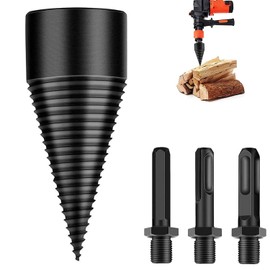 Wood Splitter Screw Cone, Split Wood Cone, Drill Cone, Wood Splitter with 3 Drill Handles, 42 mm