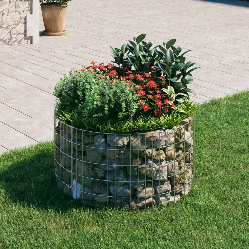 "vidaXL Circular Gabion Pole - Durable Galvanized Steel Garden Border