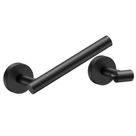 FORIOUS Matte Black Stainless Steel Toilet Paper Holder - Rustproof & Durable