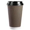 GUSTO [16 oz. - 50 Sets Insulated Brown Patterned Ripple