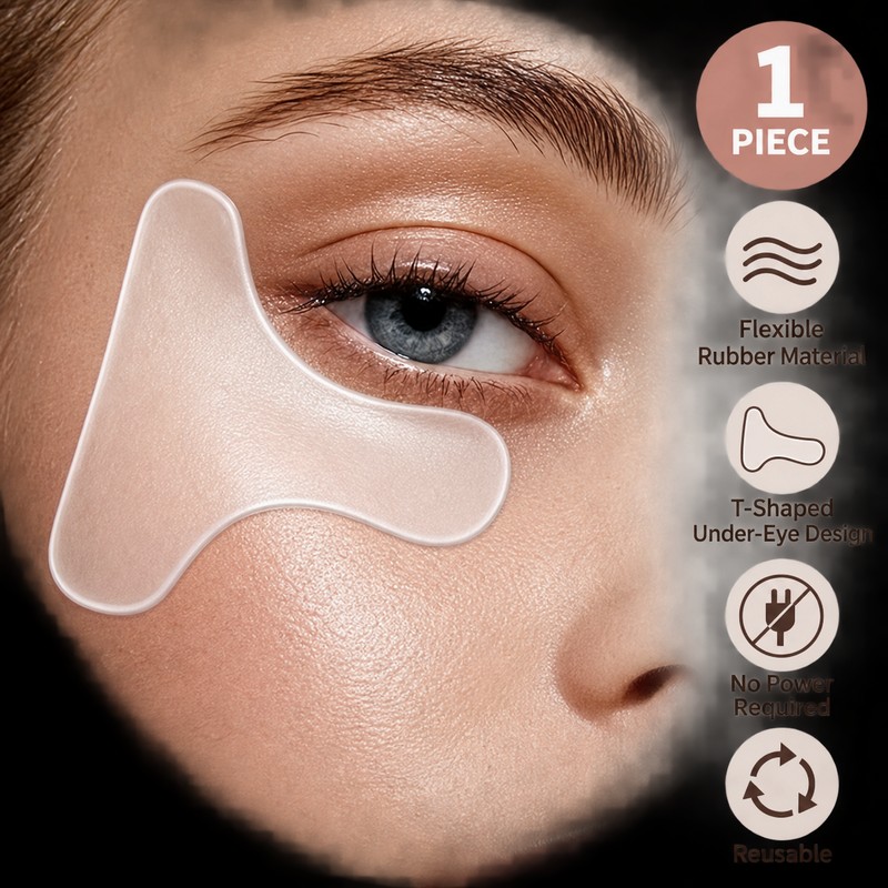 Reusable T-Shaped Under-Eye Care Patch, Soft Flexible Silicone-Style Facial Pad