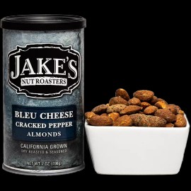 Jake`s Nut Roasters Jake's Bleu Cheese Cracked Pepper Almonds Can 7 OZ.