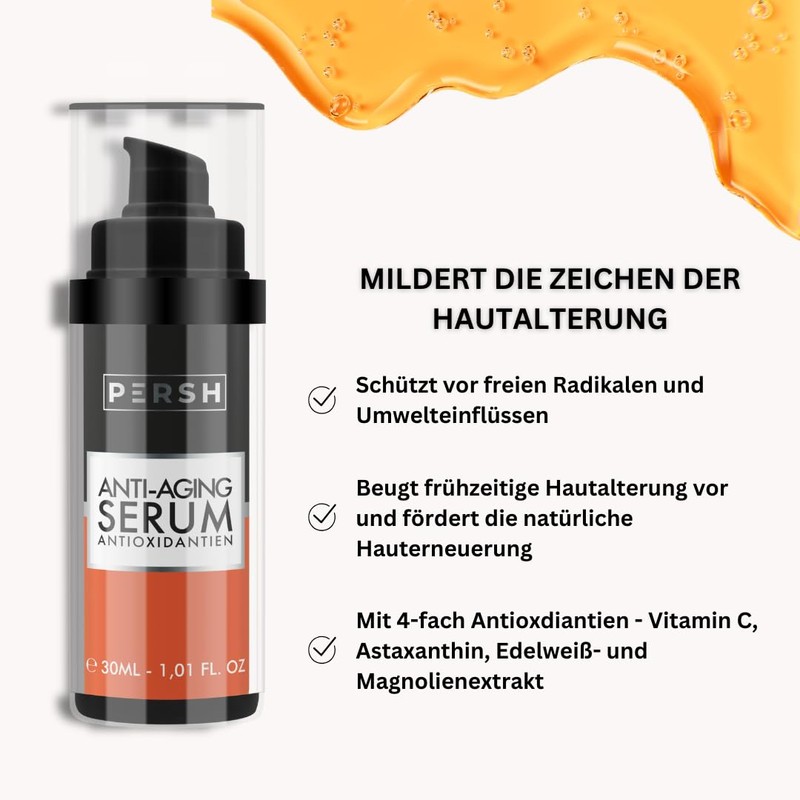 PERSH Antioxidant Serum - Anti-Ageing Serum Face | 4x Antioxidants