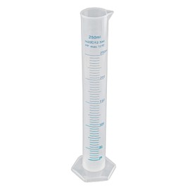 Othmro 250ml Plastic Cylinders, 1pc Measuring Graduated Cylinder Transparent, Liquid Trial Tube Flask Liquid Measuring Tools