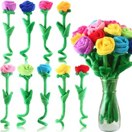 18 Pcs Plush Rose Flower Stuffed Bendable Stems Plush Bouquet Toy Soft Floral 12.6 Inch for Graduation 2025 Mother's Day Valentines Day Girl Girlfriend Wife Family and Friends(18 Pcs Colorful Series)