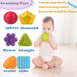 MINGKIDS MINGKIDS Montessori Toys for 1 Year Old, Toy 6 Pc Multi Sensory Shape, Toddler Developmental Learning Toys Birthday Gifts, Baby Toys 12 Month