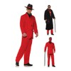 Underwraps Men's Pinstripe Suit - Red, One Size, red