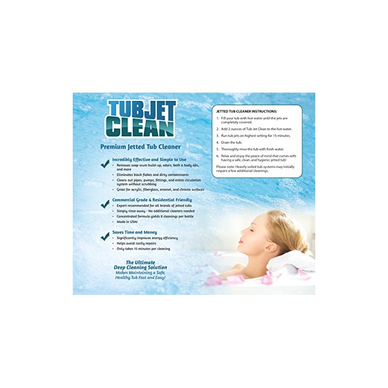 Jetted Tub Cleaner Easy, Safe, Concentrated Self Cleaning Bath Tub