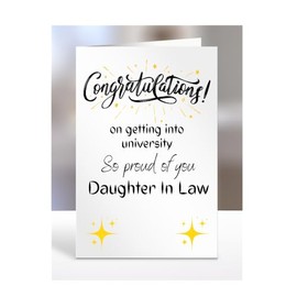 Congratulations on getting into university, card for Daughter In Law, gifts for men, women, him, her, male, female, presents for Christmas, A5-194_72