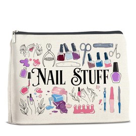 UPNEGE Nail Tech Makeup Bag Gifts for Women Nail Technician Artist Manicurist Cosmetic Bag Zipper Makeup Pouch