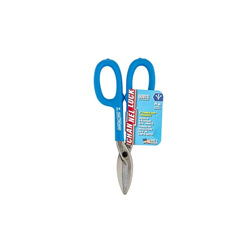 Channellock Tinner Snips 608TS - Straight Cut, High Carbon Steel