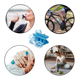 HdHStore Set of 10 Ice Packs for Drinks and Refrigerators, 12 x 2 cm, Set of 10 Refrigerators for Drinks, Refrigerators for Beach, Pool and Field